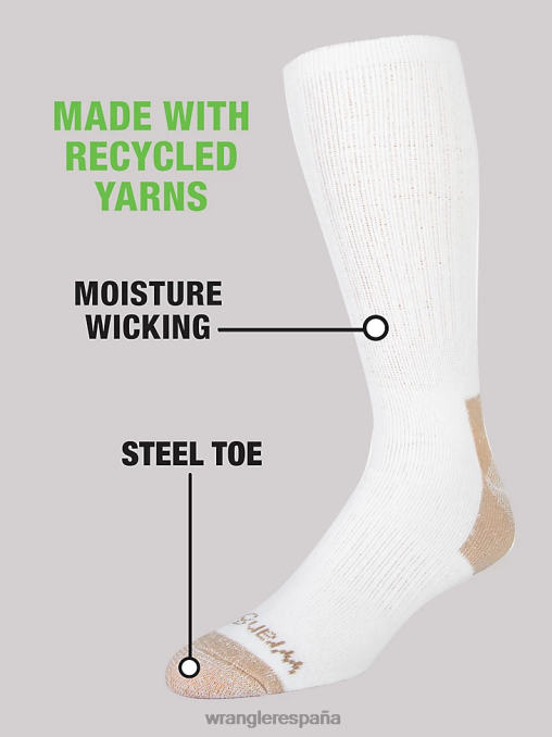 Wrangler accesorios blanco (112347655) hombres calcetines de trabajo para equipo (paquete de 6) BDR0J729