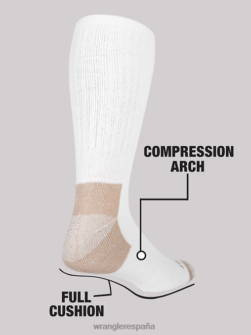 Wrangler accesorios blanco (112347655) hombres calcetines de trabajo para equipo (paquete de 6) BDR0J729