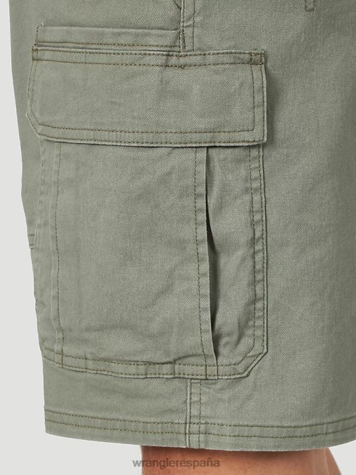 Wrangler ropa aceituna polvorienta (10zm6acdo) hombres pantalones cortos cargo elásticos auténticos BDR0J556