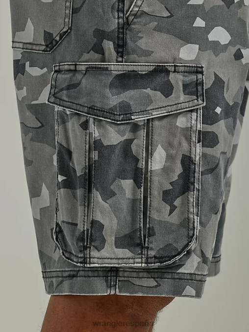 Wrangler ropa camuflaje monumento (112336239) hombres pantalón corto tipo cargo con cordón elástico y libre de estirar BDR0J554