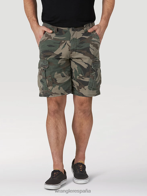 Wrangler ropa camuflaje verde (10zm6acgb) hombres pantalones cortos cargo elásticos auténticos BDR0J561