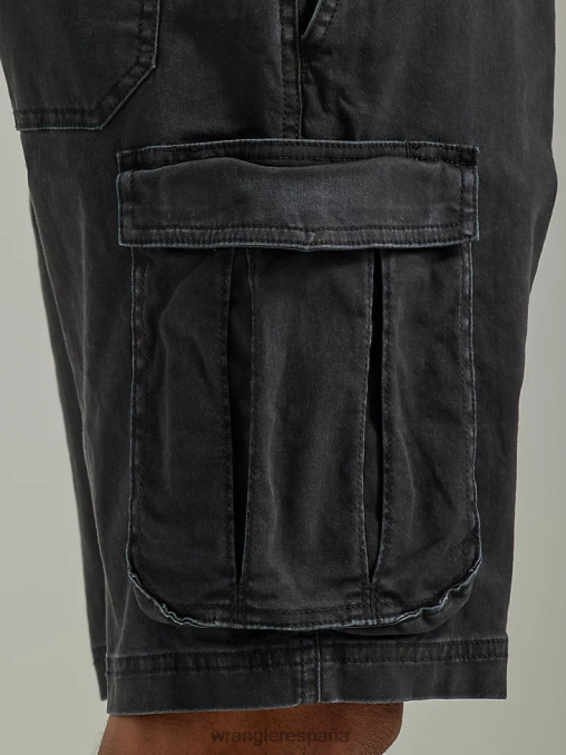 Wrangler ropa negro lavado (112336240) hombres pantalón corto tipo cargo con cordón elástico y libre de estirar BDR0J553