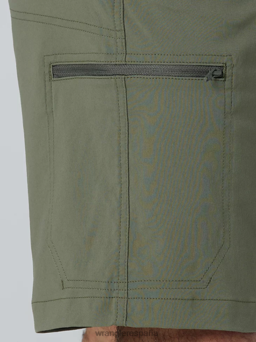 Wrangler ropa oliva polvoriento (112336155) hombres pantalón corto utilitario de rendimiento para exteriores BDR0J606