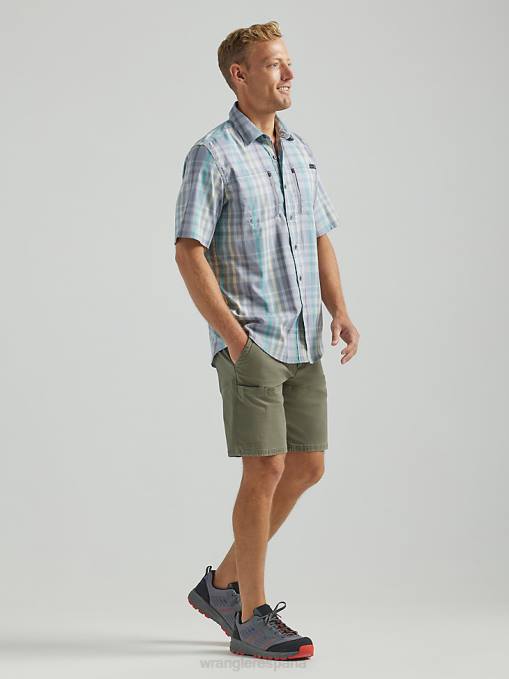 ropa oliva polvoriento (112333301) hombres Wrangler pantalón corto utilitario con bolsillo lateral atg BDR0J610