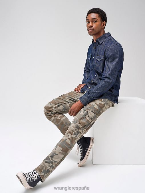 Wrangler ropa camuflaje selva marrón (112326274) hombres pantalón cargo cónico flexible BDR0J228