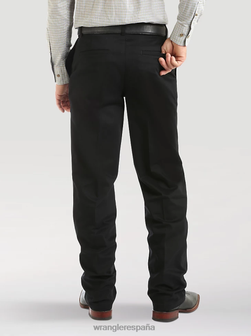 Wrangler ropa negro (00096bk) hombres pantalones casuales con frente plano y ajuste relajado BDR0J260