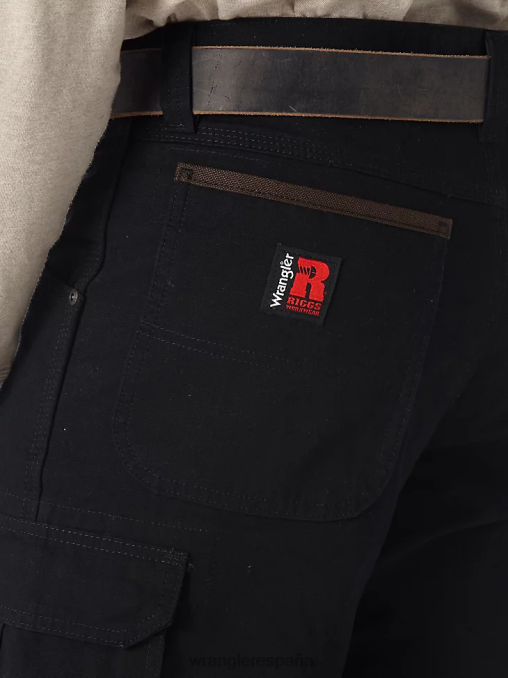Wrangler ropa negro (3w065bl) hombres Pantalón Ranger de tejido antidesgarro con forro de ropa de trabajo Riggs BDR0J679
