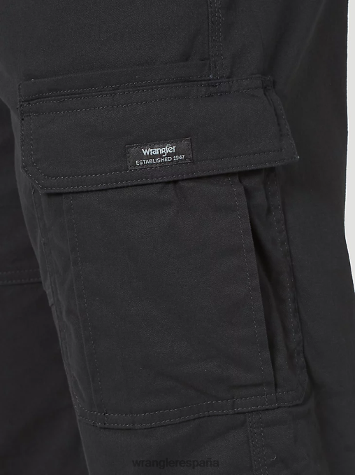Wrangler ropa negro (70abwbl) hombres pantalón cargo flexible de ajuste relajado premium de cinco estrellas BDR0J218