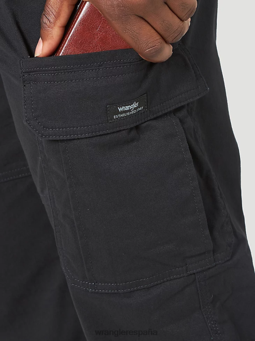 Wrangler ropa negro (70abwbl) hombres pantalón cargo flexible de ajuste relajado premium de cinco estrellas BDR0J218