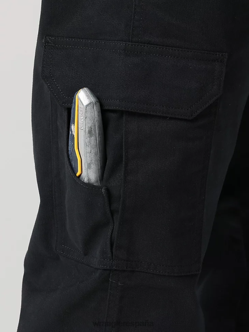 Wrangler ropa negro azabache (112320218) hombres pantalón cargo de sarga para trabajo BDR0J689