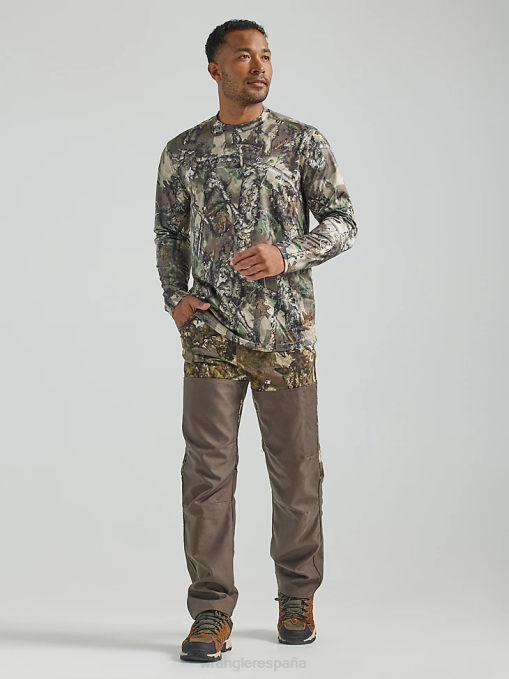 ropa musgo (31100ms) hombres Wrangler pantalón de lona con pernera recta y corte regular resistente BDR0J650