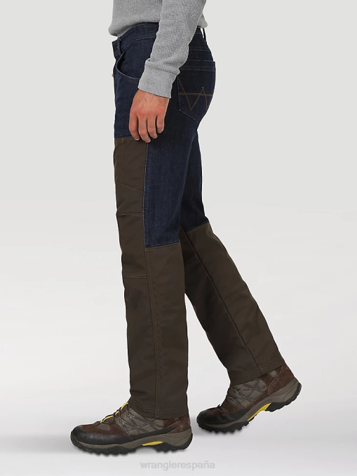 ropa musgo (31100ms) hombres Wrangler pantalón de lona con pernera recta y corte regular resistente BDR0J650