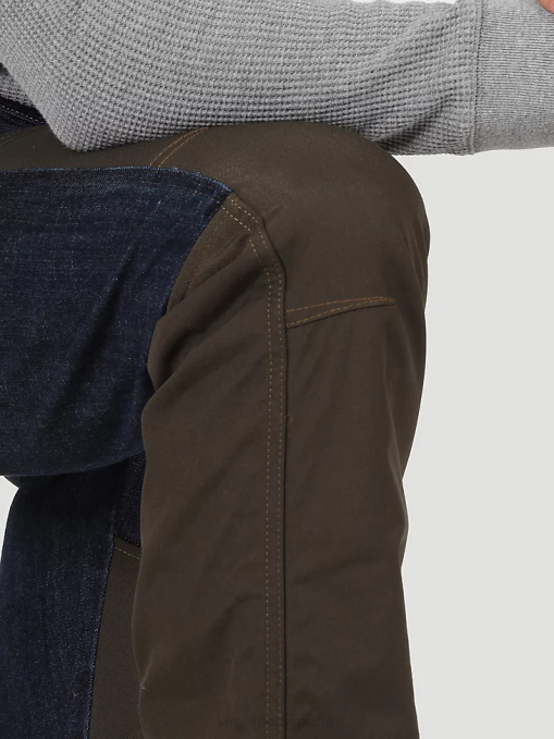 ropa musgo (31100ms) hombres Wrangler pantalón de lona con pernera recta y corte regular resistente BDR0J650