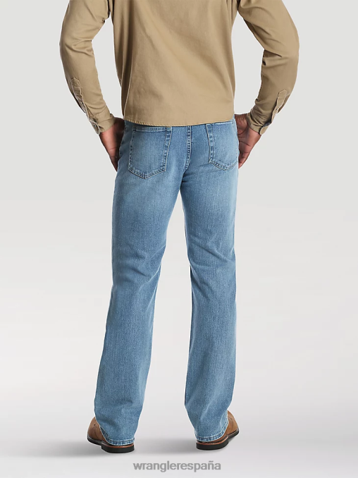 Wrangler ropa luz de lavado de piedra (96fxwsl) hombres Vaqueros de corte regular con flexión de mezclilla premium de cinco estrellas para mayor comodidad BDR0J136