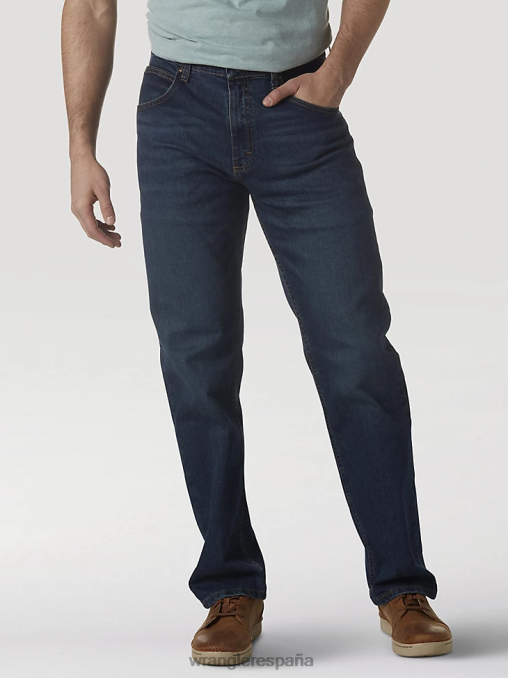 Wrangler ropa mezclilla oscura (97fxwxd) hombres mezclilla premium de cinco estrellas flexible para mayor comodidad jean de ajuste relajado BDR0J83