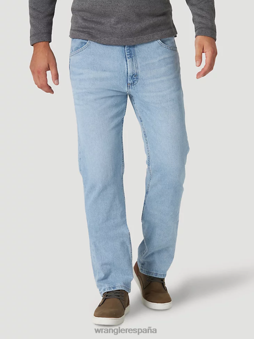 Wrangler ropa índigo blanqueado (96fxvbi) hombres Vaqueros de corte regular con flexión de mezclilla premium de cinco estrellas para mayor comodidad BDR0J137