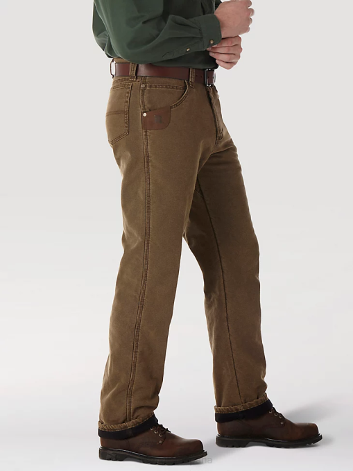 ropa marrón noche (3w055nb) hombres Wrangler Vaqueros de cinco bolsillos con forro acolchado y ropa de trabajo Riggs BDR0J192
