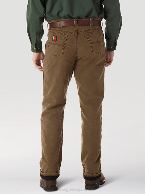 ropa marrón noche (3w055nb) hombres Wrangler Vaqueros de cinco bolsillos con forro acolchado y ropa de trabajo Riggs BDR0J192