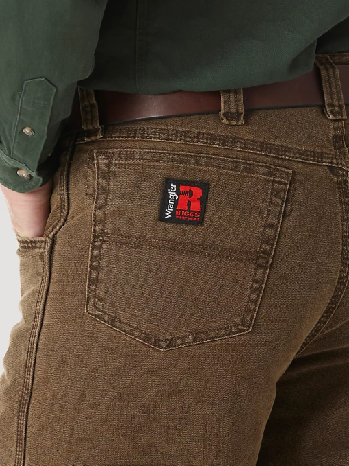 ropa marrón noche (3w055nb) hombres Wrangler Vaqueros de cinco bolsillos con forro acolchado y ropa de trabajo Riggs BDR0J192