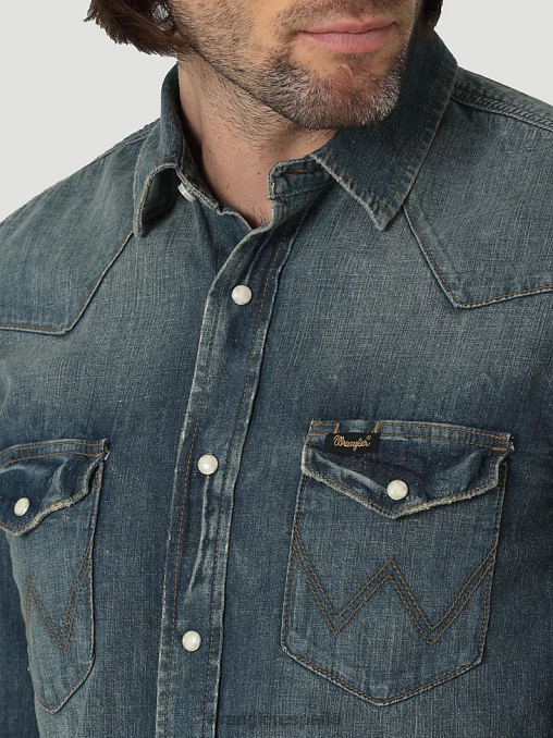 Wrangler ropa arcilla lavada (112319084) hombres camisa de trabajo patrimonial BDR0J476
