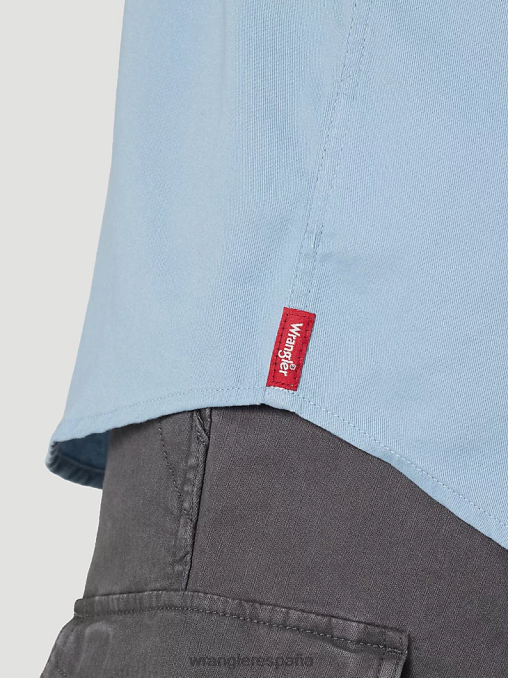 Wrangler ropa azul descolorido (112315227) hombres camisa épica de sarga suave y flexible BDR0J361