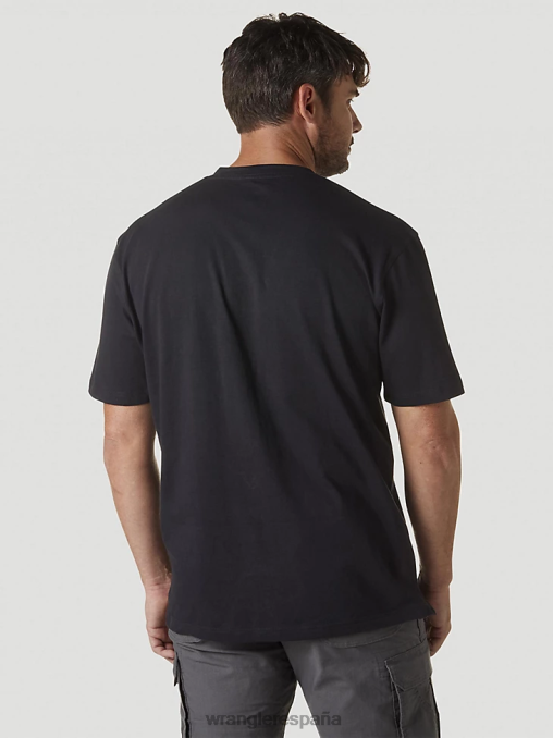 Wrangler ropa azul marino (3w760nv) hombres Henley de manga corta para trabajo Riggs BDR0J273