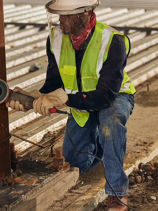 Wrangler ropa azul marino (fr3w01n) hombres Camisa de trabajo sólida de sarga resistente al fuego riggs workwear fr BDR0J402
