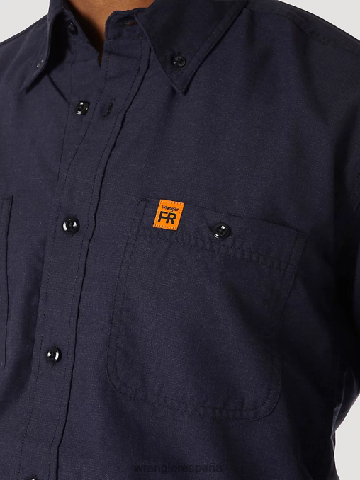 Wrangler ropa azul marino (fr3w01n) hombres Camisa de trabajo sólida de sarga resistente al fuego riggs workwear fr BDR0J402
