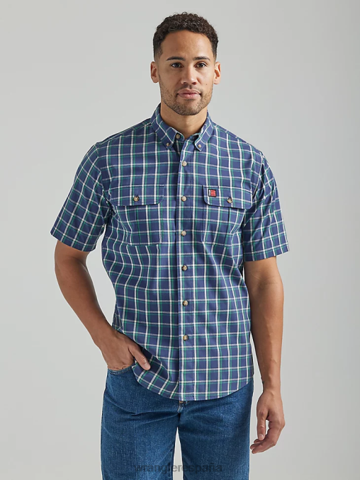 Wrangler ropa azul océano verde (112325151) hombres camisa de trabajo a cuadros riggs workwear BDR0J671