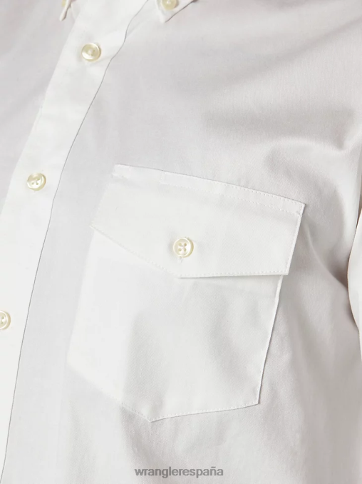 Wrangler ropa blanco (71135ch) hombres camisa de sarga sólida y ligera con botones y manga larga pintada en el desierto BDR0J298