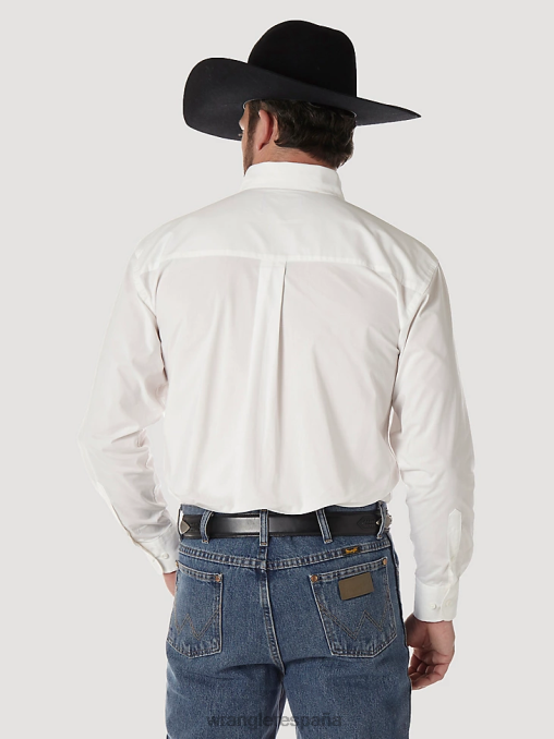 Wrangler ropa blanco (mgs268w) hombres camisa lisa con botones george strait & national patriot BDR0J372