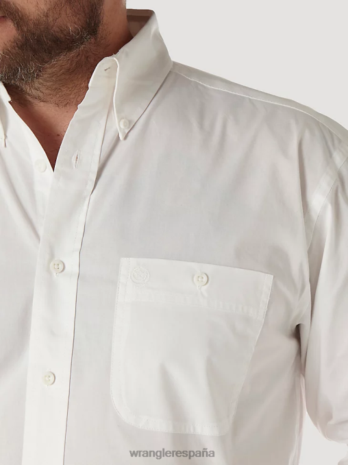 Wrangler ropa blanco (mgs268w) hombres camisa lisa con botones george strait & national patriot BDR0J372