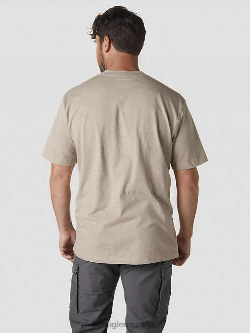 Wrangler ropa brezo de avena (3w760oh) hombres Henley de manga corta para trabajo Riggs BDR0J272