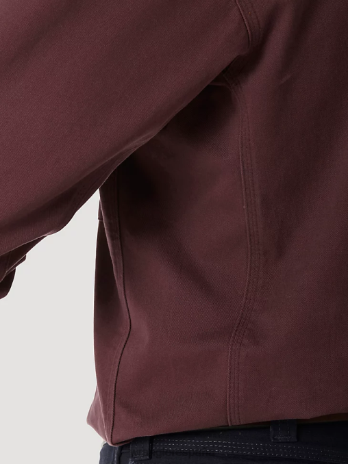 Wrangler ropa burdeos (3w501bg) hombres Riggs Workwear camisa de trabajo de sarga sólida con botones y manga larga BDR0J352