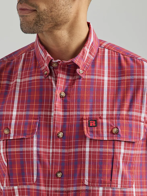 Wrangler ropa canna roja (112325150) hombres camisa de trabajo a cuadros riggs workwear BDR0J670