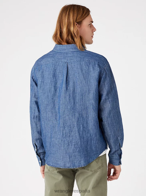 Wrangler ropa ciudad amatista (112336166) hombres camisa de campamento de manga corta a cuadros ecológica BDR0J397