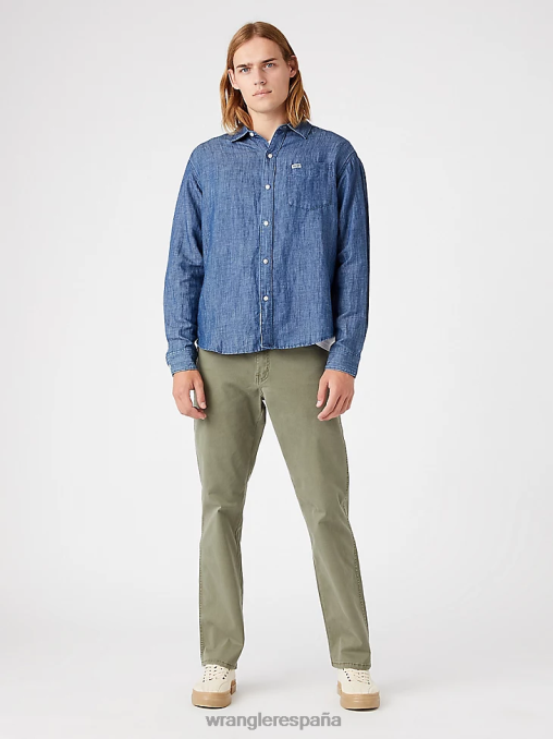 Wrangler ropa ciudad amatista (112336166) hombres camisa de campamento de manga corta a cuadros ecológica BDR0J397