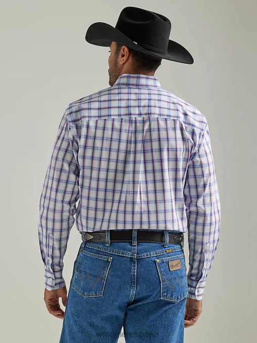 Wrangler ropa cuadros americanos (112327830) hombres Camisa a cuadros con botones y 1 bolsillo de manga corta George Strait BDR0J308