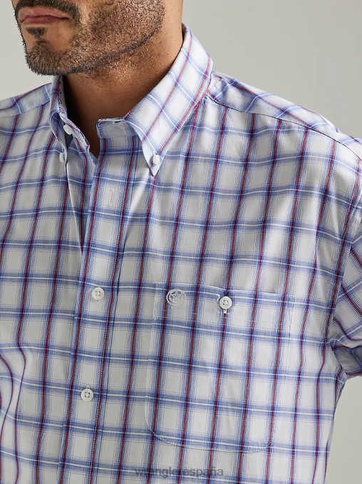 Wrangler ropa cuadros americanos (112327830) hombres Camisa a cuadros con botones y 1 bolsillo de manga corta George Strait BDR0J308