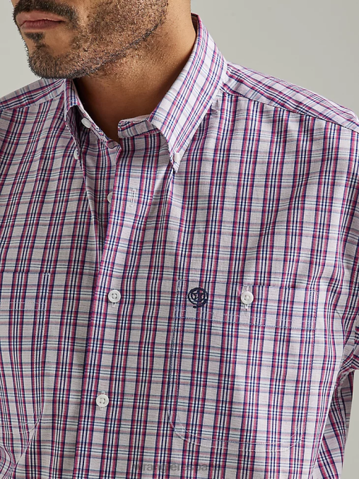 Wrangler ropa cuadros rosa medio (112327813) hombres camisa a cuadros con botones y 2 bolsillos de manga corta george strait BDR0J334