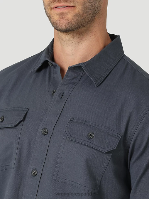 Wrangler ropa degradado azul (112324399) hombres camisa de manga larga de sarga/mezclilla BDR0J374