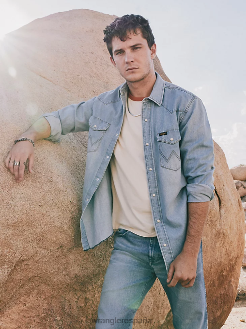 Wrangler ropa desvanecimiento del sol (112335476) hombres camisa de trabajo patrimonial BDR0J475