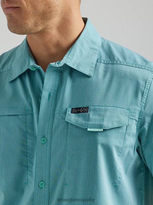Wrangler ropa marea (112331236) hombres camisa atg asimétrica con bolsillo y cremallera BDR0J327