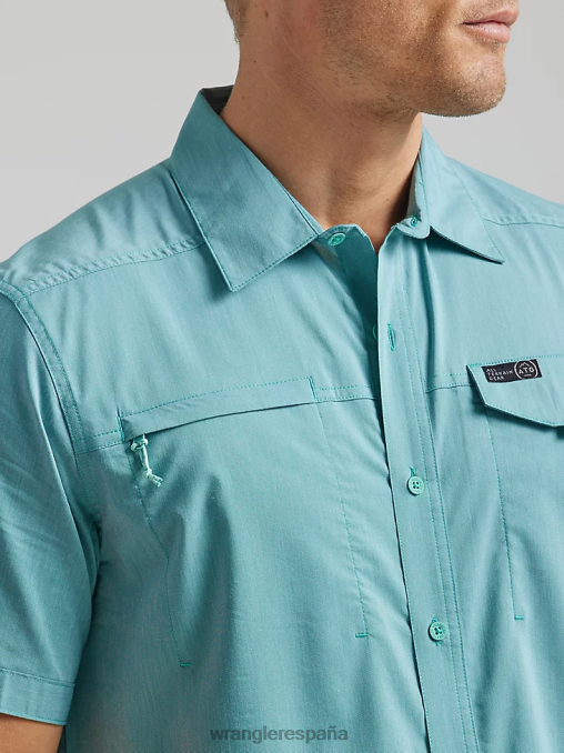 Wrangler ropa marea (112331236) hombres camisa atg asimétrica con bolsillo y cremallera BDR0J327