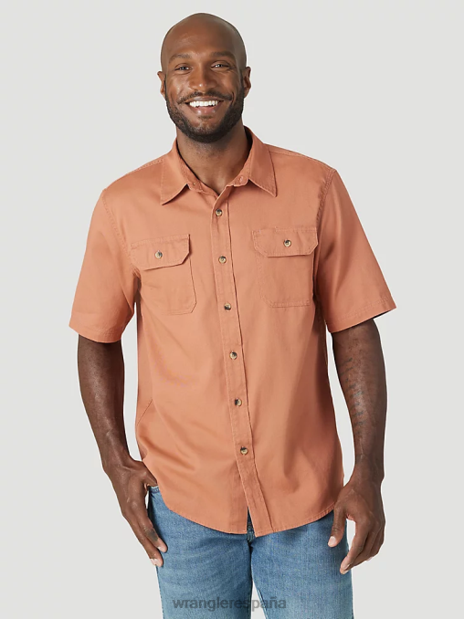 Wrangler ropa marrón cobrizo (112315228) hombres camisa épica de sarga suave y flexible BDR0J362