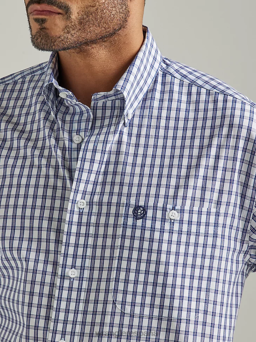 Wrangler ropa índigo grueso (112327827) hombres Camisa a cuadros de manga larga con botones y un bolsillo de George Strait BDR0J320