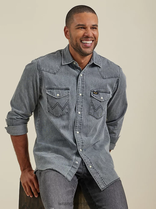 Wrangler ropa negro lavado (112335452) hombres camisa de trabajo patrimonial BDR0J474