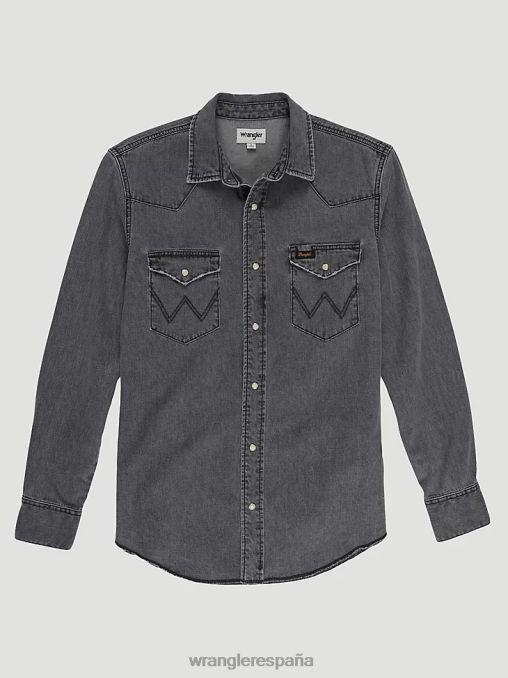 Wrangler ropa negro lavado (112335452) hombres camisa de trabajo patrimonial BDR0J474