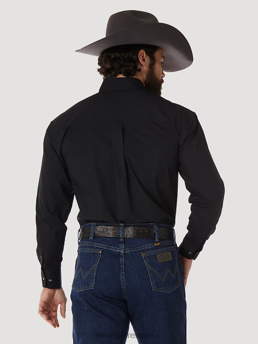 Wrangler ropa negro (mgs269x) hombres camisa lisa de manga larga con botones de george strait BDR0J292