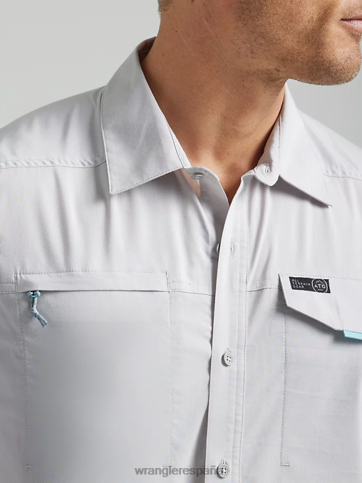 Wrangler ropa niebla (112333905) hombres camisa atg asimétrica con bolsillo y cremallera BDR0J328